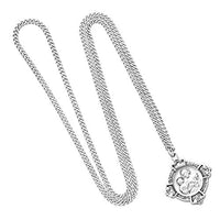 Sterling Silver Saint Joseph Cross Medal Pendant Necklace, 24"