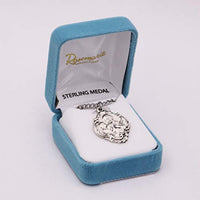 Sterling Silver Baroque Style Saint Joseph Medal Pendant Necklace, 24"