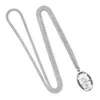 Rosemarie's Religious Gifts Men's Sterling Silver Saint Christopher Protect This Athlete Sports Medal Pendant Necklace Track, 24"