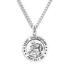 Rosemarie's Religious Gifts Men's Sterling Silver Saint Christopher Protect This Athlete Sports Medal Pendant Necklace Football, 24"
