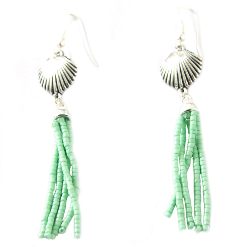 Seashell Beaded Tassel Earring