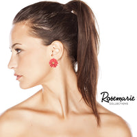 Women's Coral Resin Flower Bloom Post Earrings, 1"