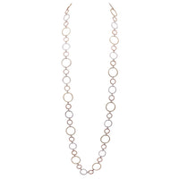 Three Tone Circle Extra Long Matching Necklace and Earring Statement Jewelry Gift Set 48" with 3" Extender