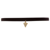 Genuine Leather Choker with Dangle Triangle Charm