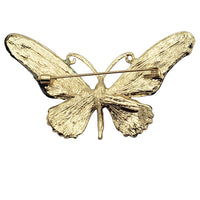 Stunning Gold Tone Colorful Crystal Pave Butterfly Brooch Pin, 3" (Green Black Blue Pink)