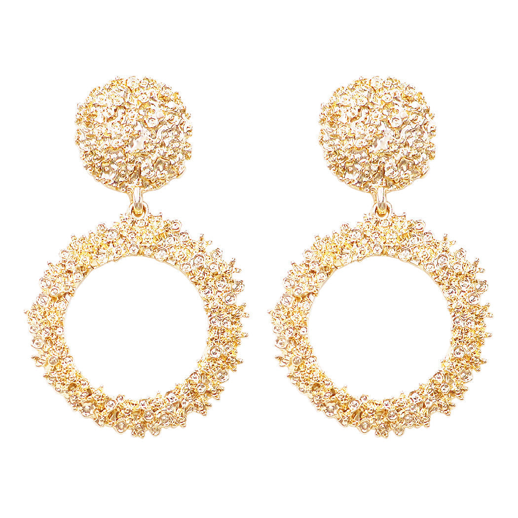 Gold nugget hotsell hoop earrings