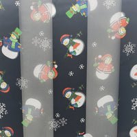 Christmas Holiday Fun Snowman Print Lightweight Fashion Scarf, 60" (Black)