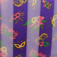 Fabulous Purple Mardi Gras Print Lightweight Fashion Scarf, 60"