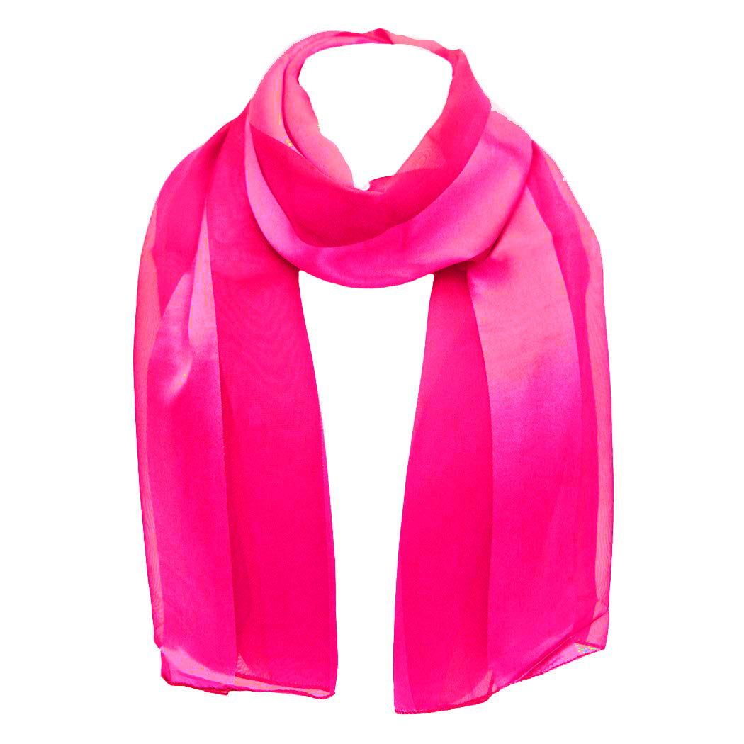 Lightweight Pink Ribbon Breast Cancer Awareness Fashion Scarf, 60" (Fuchsia Pink Stripe)