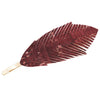 Faux Leather Cork Print Feather Hair Clip Bobby Pins Hair Accessories Long Length (Brown)