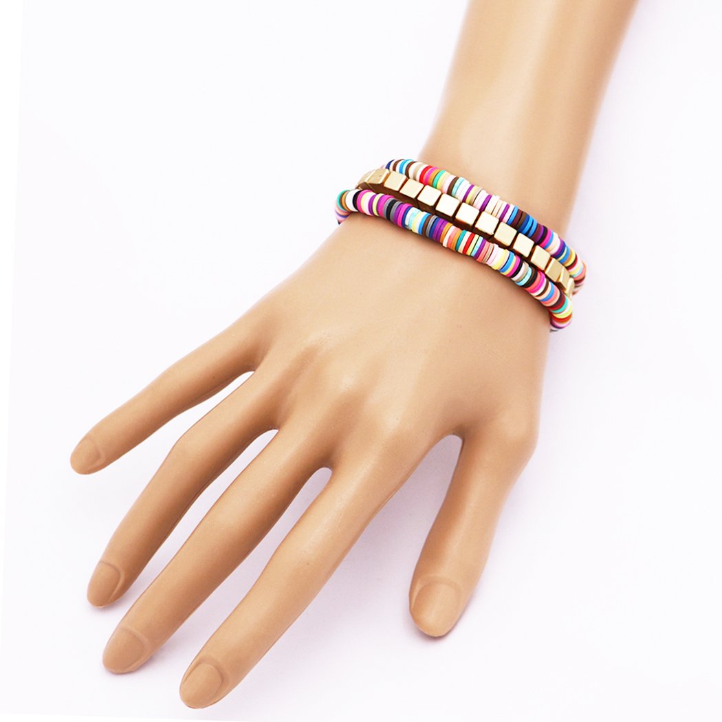 Whimsical Colorful Rainbow Rubber Rings Chunky Nugget Stacking Stateme ...