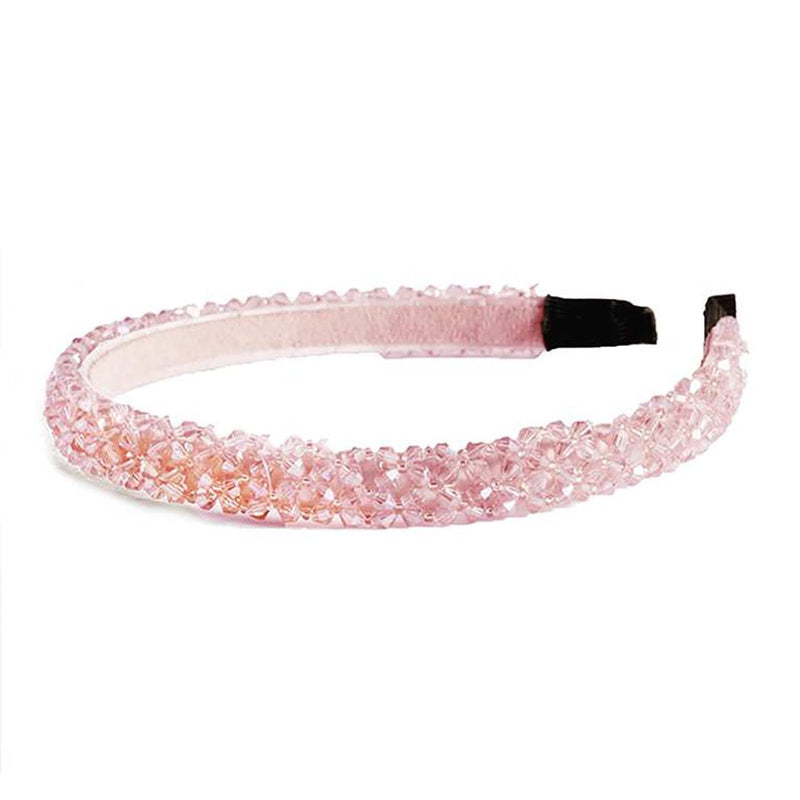 Stunning Beaded Crystal Fashion Hair Headband (Light Pink)