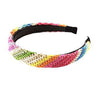 Chic Rafia Summer Fashion Hair Headband (Rainbow Stripe Rattan)