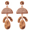 Geometric Druzy Dangle Post Earrings (Rose Gold Tone/Rose Gold)
