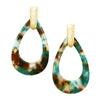 Celluloid Teardrop Hoop Dangle Earrings (Multicolor)