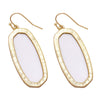 Statement Natural Abalone Shell Baroque Dangle Earrings, 2" (Gold Leopard Spot)