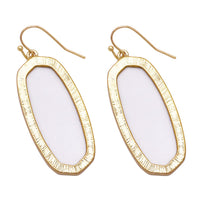 Statement Natural Abalone Shell Baroque Dangle Earrings, 2" (Gold Leopard Spot)