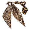 Women's Hair Scarf Scrunchie Ponytail Holder Hair Tie Elastic Band Leopard Prints Set of 2