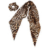 Women's Hair Scarf Scrunchie Ponytail Holder Hair Tie Elastic Band Leopard Prints Set of 2