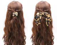 Women's Hair Scarf Scrunchie Ponytail Holder Hair Tie Elastic Band Leopard Prints Set of 2