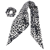 Women's Hair Scarf Scrunchie Ponytail Holder Hair Tie Elastic Band Leopard Prints Set of 2