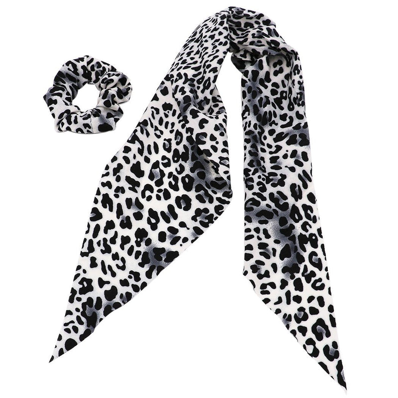 Women's Hair Scarf Scrunchie Ponytail Holder Hair Tie Elastic Band Leopard Prints Set of 2