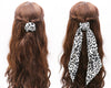 Women's Hair Scarf Scrunchie Ponytail Holder Hair Tie Elastic Band Leopard Prints Set of 2
