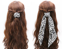 Women's Hair Scarf Scrunchie Ponytail Holder Hair Tie Elastic Band Leopard Prints Set of 2