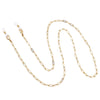 Elegant Gold Tone Oblong Paperclip Links Designer Fashion Eyeglass Chain Reader Strap Holder Necklace, 34"