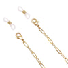 Elegant Gold Tone Oblong Paperclip Links Designer Fashion Eyeglass Chain Reader Strap Holder Necklace, 34"