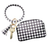 Trendy Bangle Bracelet with Clutch Wristlet Tassel Key Chain Ring Clip Holder