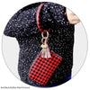 Trendy Bangle Bracelet with Clutch Wristlet Tassel Key Chain Ring Clip Holder