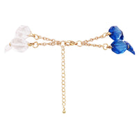Red White and Blue Ombre Polished Resin Statement Necklace Earring Set (Red White & Blue)