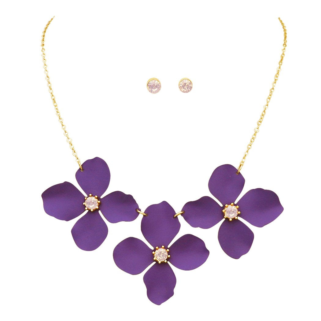 Purple Necklace & Earring Set - Elsi John