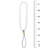 Stunning Detachable Simulated Pearl Bracelet Lanyard Strap Wristlet For Cell Phones (10mm White Pearls With Gold Tone Bead)