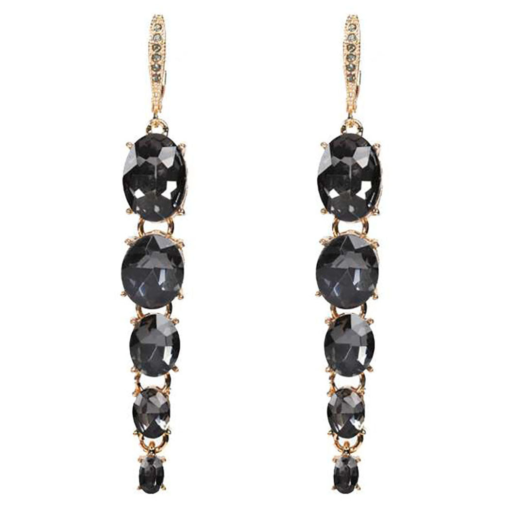 Black stone dangle earrings discount