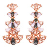 Fashion Jewelry Vintage Style Fan Crystal Drop Earrings (Rose Gold/Peach Black White)
