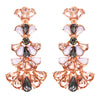 Fashion Jewelry Vintage Style Fan Crystal Drop Earrings (Rose Gold/Peach Black White)