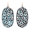 Women's Large Textured Metal Wavy Baroque Filigree Dangle Earrings, 2.5 (Burnished Patina)