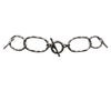Long Hammered Links Statement Necklace and Earrings Gift Set (Hematite Tone)