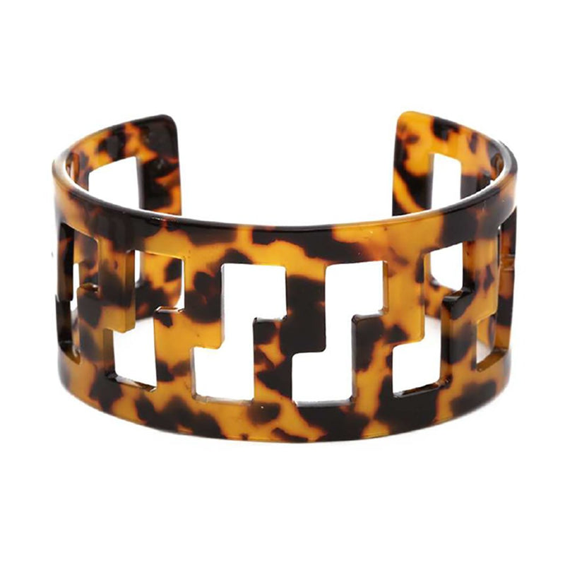 Geometric Celluloid Cuff Bracelet