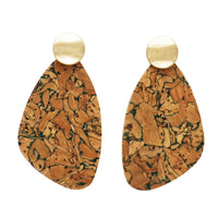 Geometric Art Deco Cork Drop Earrings