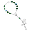 Religious Gift One Decade Car Rosary with Saint Christopher Medal (Green Glass)
