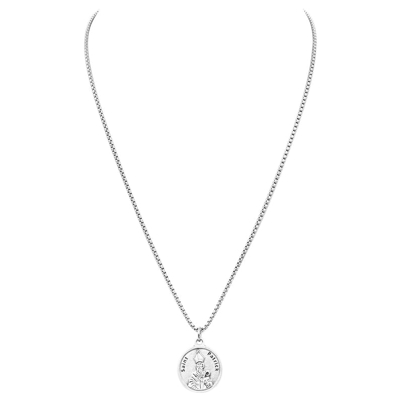 Religious Gift St Patrick Irish Blessing Medal Pendant Necklace, 20"-22.5" with 2.5" Extender