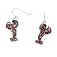 Whimsical Sea Life Lobster Charm Dangle Earrings, 1.25"
