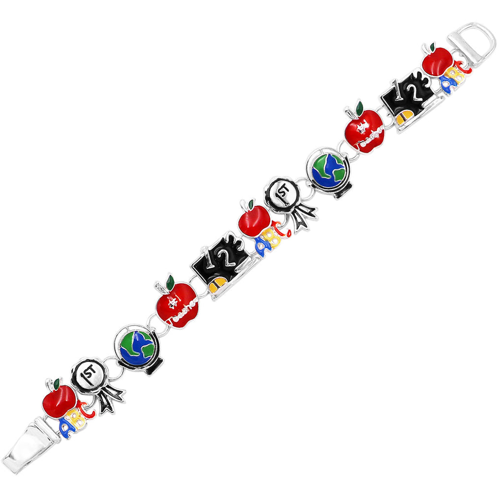 Colorful Enamel Magnetic Clasp Bracelet, 7.5" (#1 Teacher Gift)