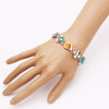 Colorful Enamel Magnetic Clasp Bracelet, 7.5" (Turtles Fish Seashells)