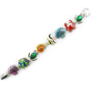 Colorful Enamel Magnetic Clasp Bracelet, 7.5" (Turtles Fish Seashells)