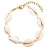Corded Natural Cowrie Seashell Adjustable Bracelet