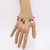 Colorful Enamel Christmas Holiday Charms and Bells Bolo Slide Style Adjustable Bracelet